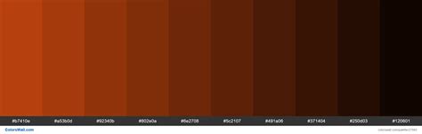 Shades of Rust color #B7410E hex - ColorsWall