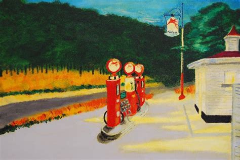 Gas inspired by Edward Hopper Painting by Franck Polisano | Saatchi Art