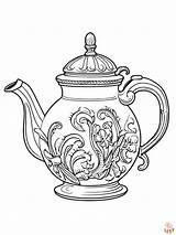 Printable Teapot Coloring Pages Free For Kids And Adults sketch template