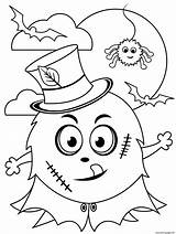 Halloween Monster Cute Kids Coloring Page Printable sketch template