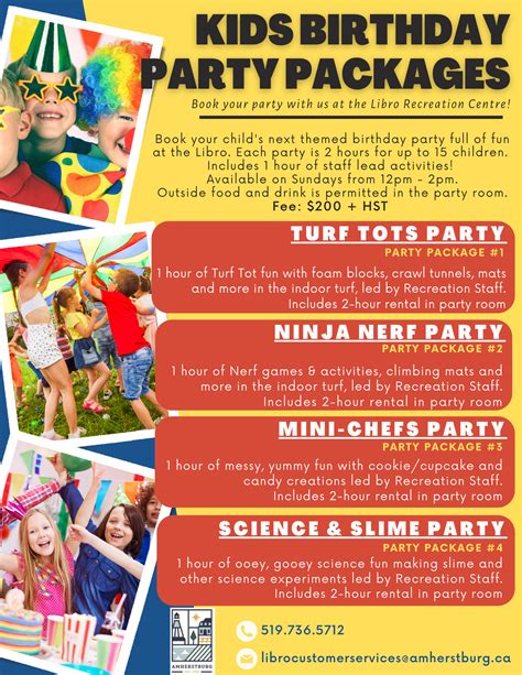 Birthday Party Packages - Town of Amherstburg