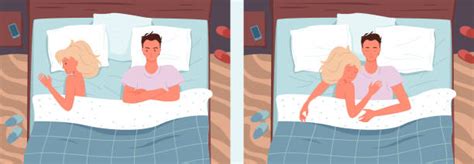 Couple Sleeping Position Illustrations, Royalty-Free Vector Graphics ...