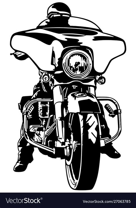 Motorcyclist front view Royalty Free Vector Image