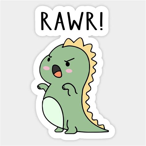 Funny Cute Dinosaur Rawr by lunatic-artist in 2023 | Scrapbook stickers printable, Sticker art ...