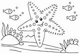 Starfish And Small Fish Coloring Page  Free Printable Pages sketch template