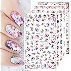 Amazon.com: Flowers Nail Art Stickers Decals Nail Supplies 12 Sheets ...