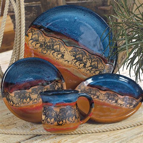 Wild Horses Pottery Dinnerware | Pottery dinnerware sets, Rustic ...