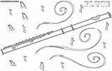 Flute Coloring Pages Printable Sketch Page sketch template