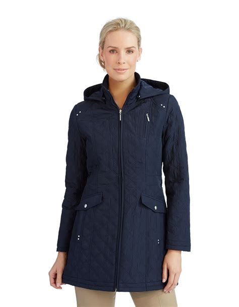 Weatherproof Zip Front Barn Quilted Jacket in Blue (NAVY) | Lyst