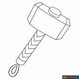 Thors Hammer Coloring Page  Easy Drawing Guides sketch template