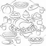 Thanksgiving Dinner With Turkey Dish coloring Page  Free Printable sketch template