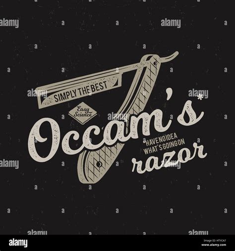 Vintage science poster and background with Occam's razor principle and ...