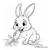Bunny With Carrot Coloring Pages  Free & Printable sketch template
