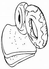 Bread Coloring Drawing Slice Loaf Color Colouring Pages Clipart Outline  sketch template