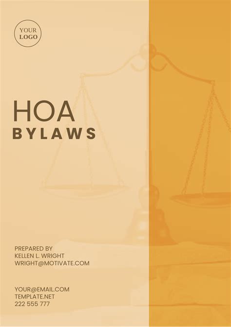 Hoa Bylaws Template - Edit Online & Download Example | Template.net