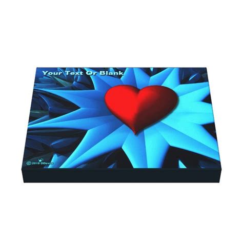 Fractal Blue Heart Flower Canvas Print #affiliate , #Affiliate, #Flower ...