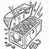 An Opened Treasure Chest Found Coloring Page  Kids Play Color sketch template