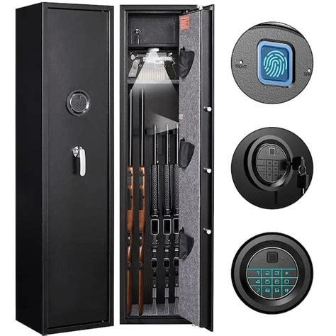 YOFE Black Storage Cabinet Long Gun Safe Large Rifle Safe Quick Access ...