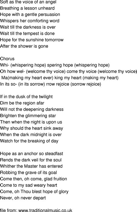 Old-Time Song Lyrics - Whispering Hope