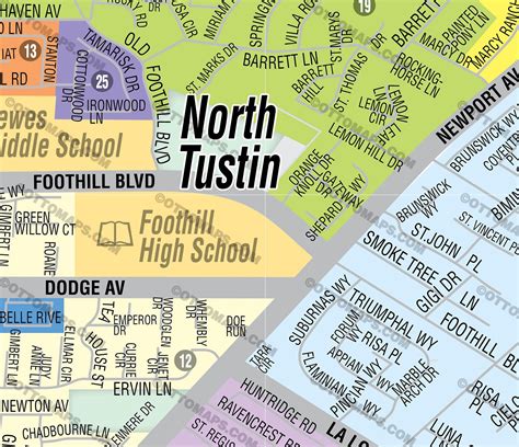 North Tustin Map, Orange County, CA – Otto Maps