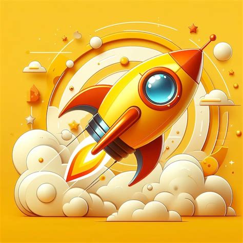 Premium Photo | Abstract yellow rocket ship concept in cartoon style