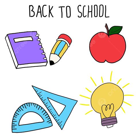 Cute Transparent Back To School Sticker Set, Back To School, Cute Stickers, School Stickers PNG ...