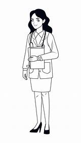 Professional female doctor coloring 10429346 Vector Art At Vecteezy sketch template