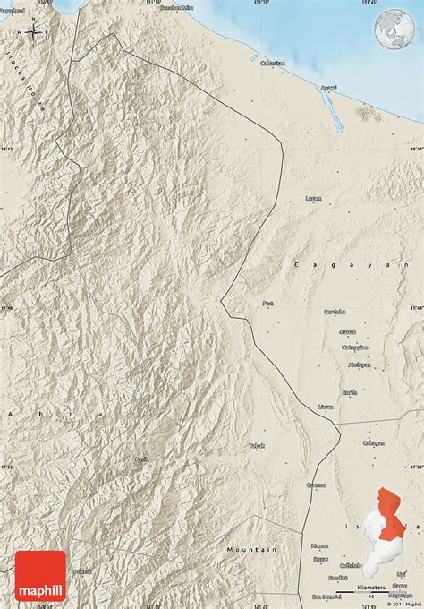 Shaded Relief Map of Kalinga-Apayao