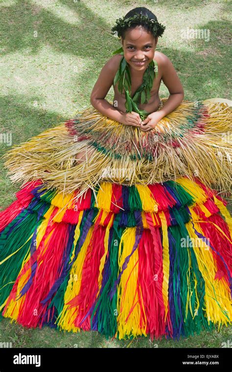 Yapese girl in traditional clothing, Yap Island, Federated States of ...