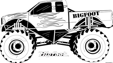 Monster Truck Bigfoot Big Foot Kids Coloring Pages Printable