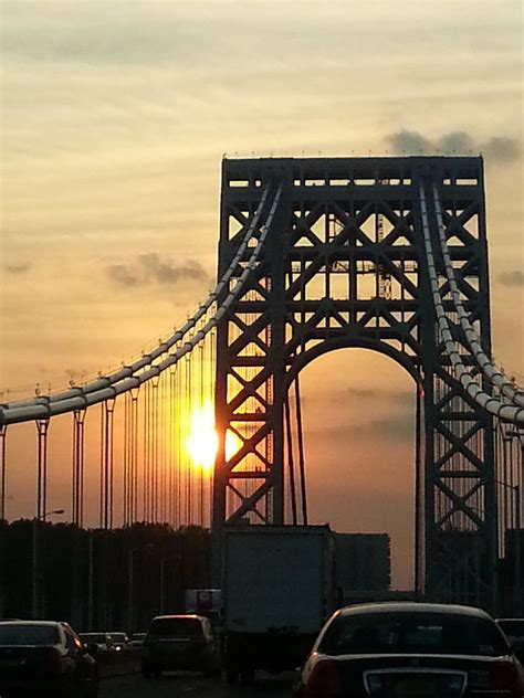 Sunset on the George Washington Bridge - New York Photograph by The Black Rose - Fine Art America