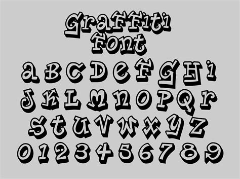 3D Graffiti Alphabet graffiti lettertype SVG PNG DXF | Etsy