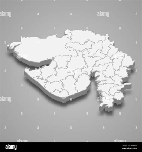3d map of Gujarat is a state of India Stock Vector Image & Art - Alamy