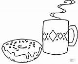 Coffee And A Donut Coloring Page – Printable Pages sketch template
