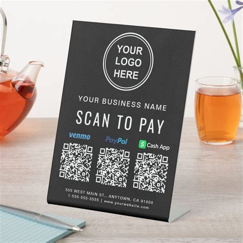 Scan to Pay Venmo Paypal CashApp QR Codes Logo Pedestal Sign | Zazzle in 2022 | Coding, Create ...