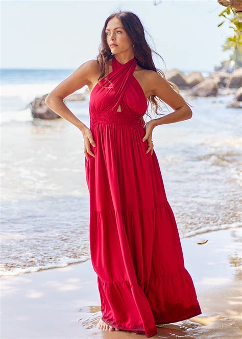 Lola Maxi Dress - Rouge – Thambili Island