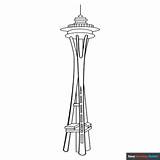Space Needle Coloring Page  Easy Drawing Guides sketch template