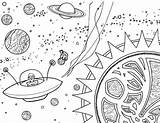 Alien Spaceship Coloring Page  NetArt sketch template