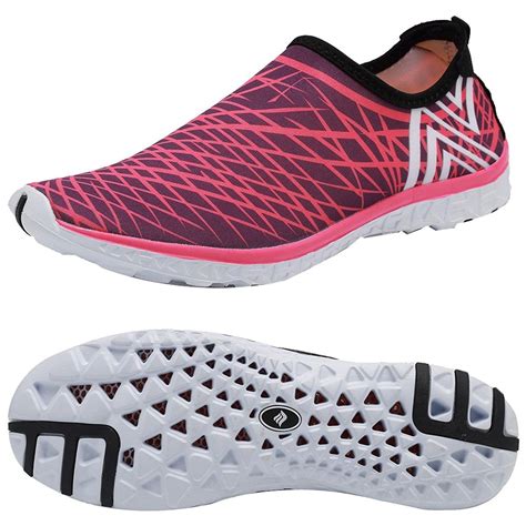 Women Water Shoes Lightweight Barefoot Quick-Dry Slip-On Men Walking Sneakers - Pink ...