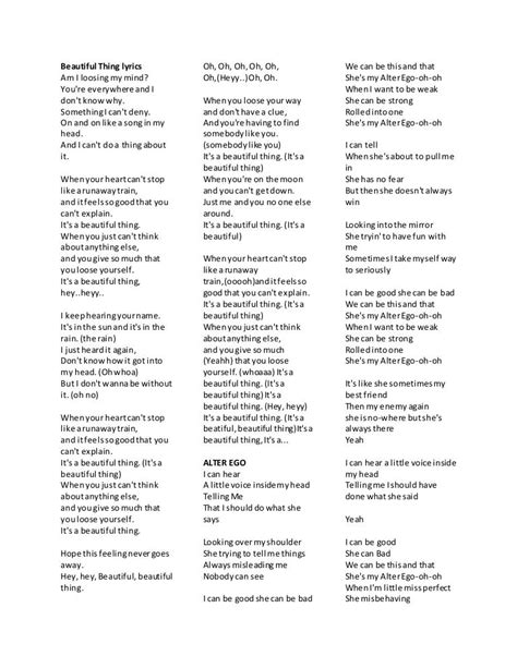 Beautiful thing lyrics