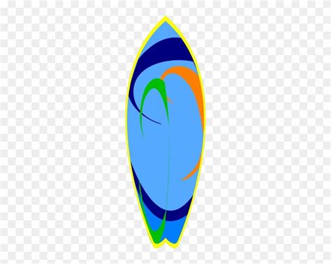 a blue and yellow surfboard on a white background, with the bottom half turned down
