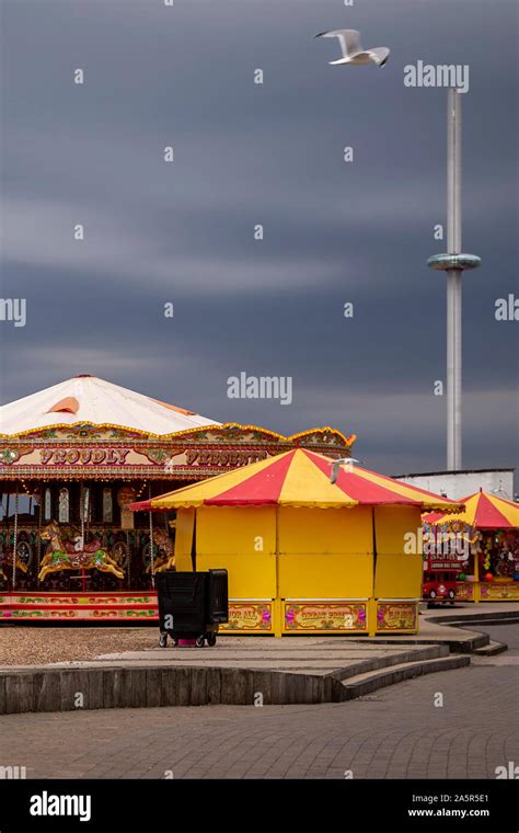 brighton seafront attractions Stock Photo - Alamy