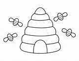 Beehive Template Coloring Page sketch template