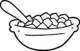 Cereal Bowl Coloring Page sketch template