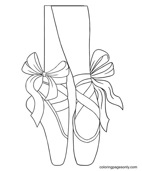 Ballet Pointe Shoes Coloring Page - Free Printable Coloring Pages