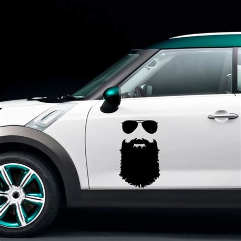 2x Beard Sticker Funny Personality Car Styling Glasses Vinyl Decal ...