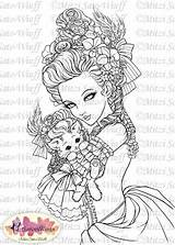 Digital Stamp Marie Nyantoinette Antoinette By AuroraWings Cute  sketch template