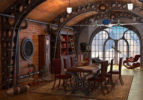 Steampunk Design Style Steampunk Interior Decorating Style Exposed Utilize Framed - The Art of ...