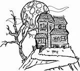 Free Printable Haunted House Coloring Pages For Kids sketch template