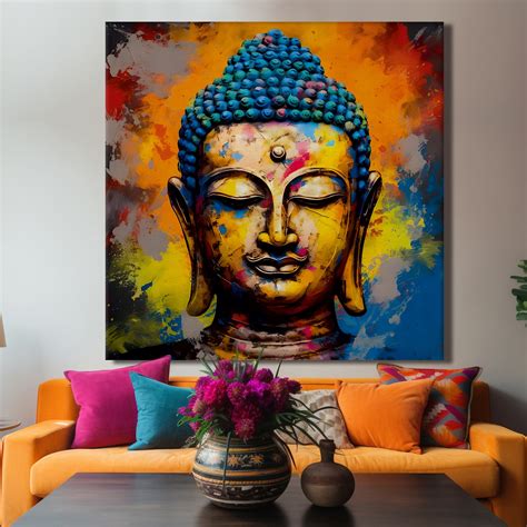 Serene Wisdom: Lord Buddha Wall Art Paintings for Home and Office Decor – Paper Plane Design